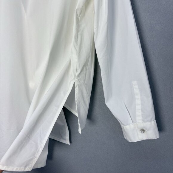 J Jill Long Sleeve WHITE SHIRT COLLECTION Blouse Tie Front XL Casual Work Staple - Picture 6 of 12